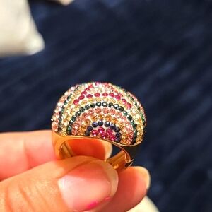 Gold Multicolor Crystal Ring
